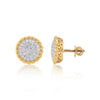 0.99 Ct Natural Diamond Stud Earrings G-H VS Round Brilliant 18K Gold Tops