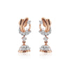IGI Certified 0.42 Ct Diamond Stud Earrings 18k Gold Tops For Jewelry