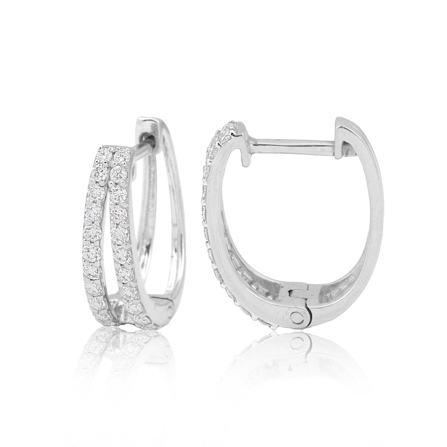 0.55 Ct Round Diamond Stud Earrings IGI Certified H-I VS 18K Gold Jewelry