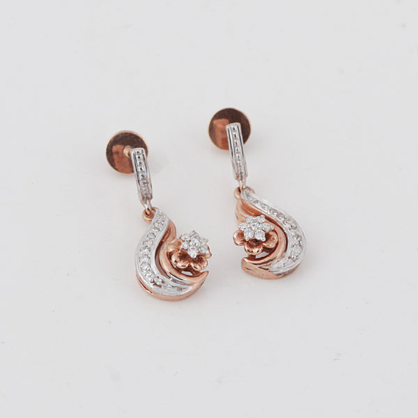 0.55 Ct Diamond Stud Earrings IGI Certified H-I VS Round 18K Gold For Women's