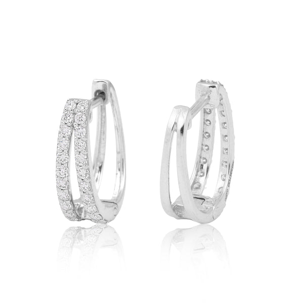 0.55 Ct Round Diamond Stud Earrings IGI Certified H-I VS 18K Gold Jewelry