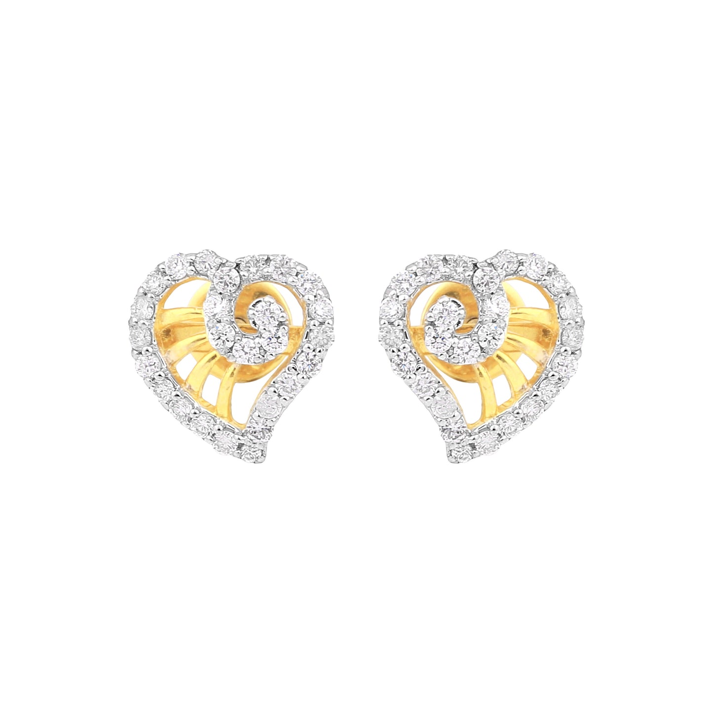 Classic Jewelry 0.56 Ct Round Diamond Earrings IGI Certified SI2-I1 18K Gold