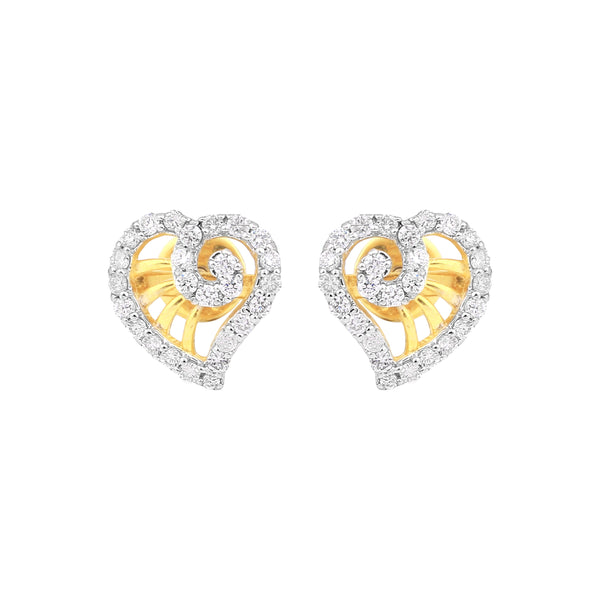 Classic Jewelry 0.56 Ct Round Diamond Earrings IGI Certified SI2-I1 18K Gold