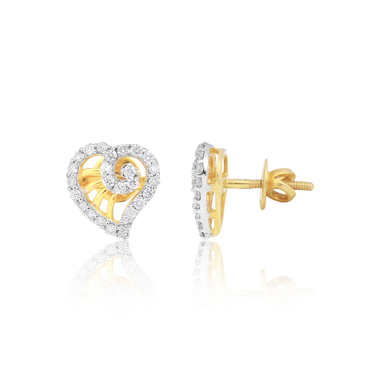 Classic Jewelry 0.56 Ct Round Diamond Earrings IGI Certified SI2-I1 18K Gold