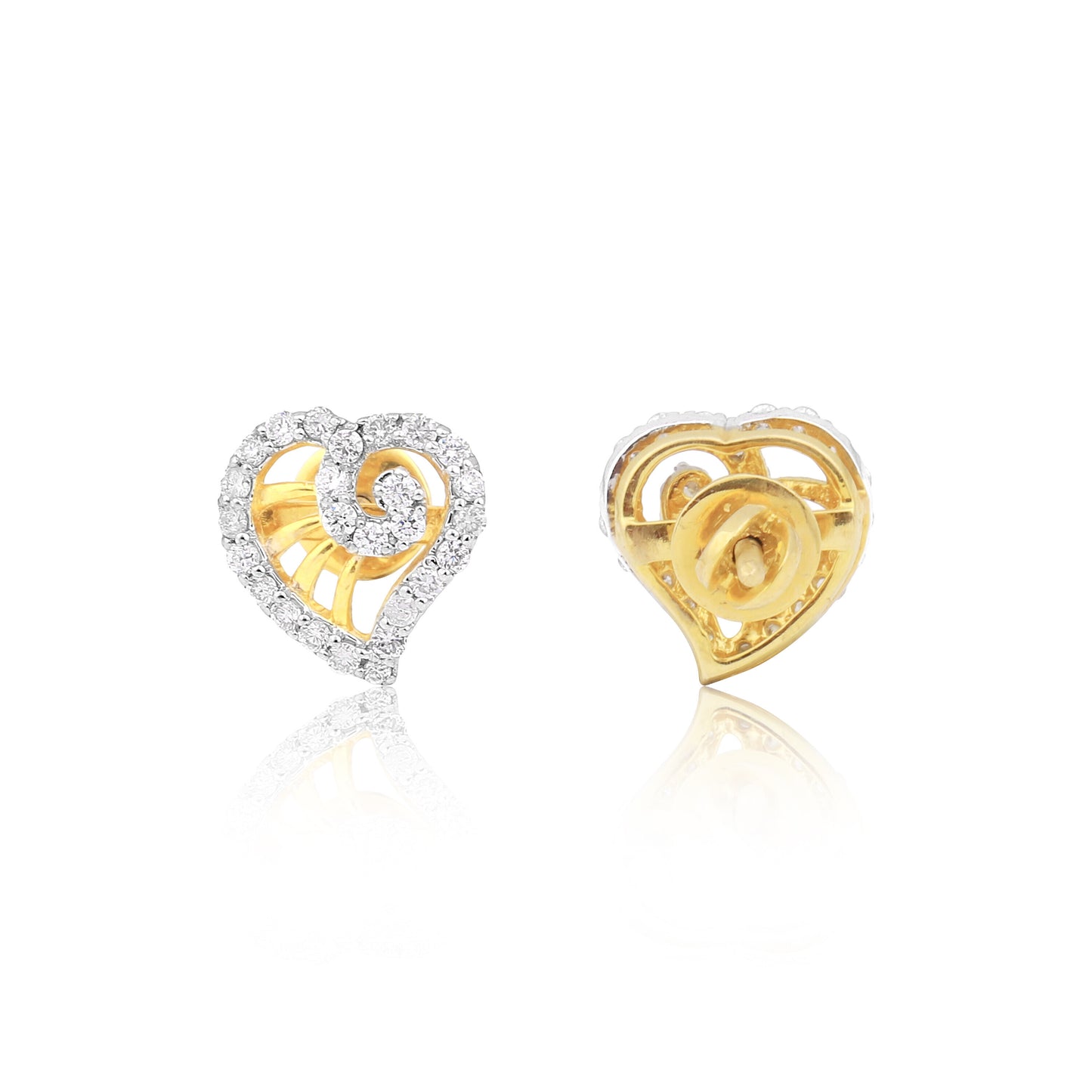 Classic Jewelry 0.56 Ct Round Diamond Earrings IGI Certified SI2-I1 18K Gold