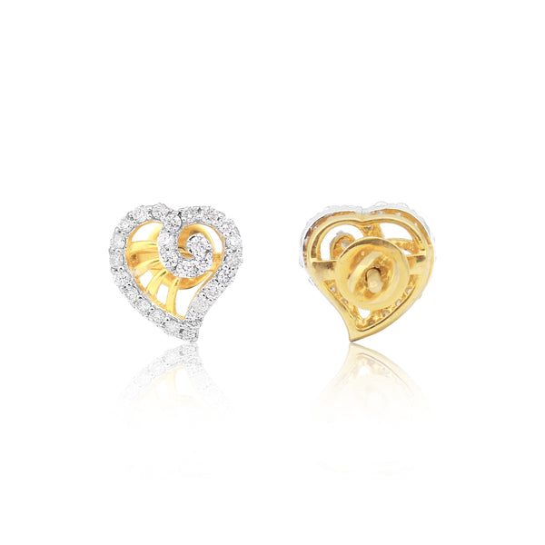 Classic Jewelry 0.56 Ct Round Diamond Earrings IGI Certified SI2-I1 18K Gold