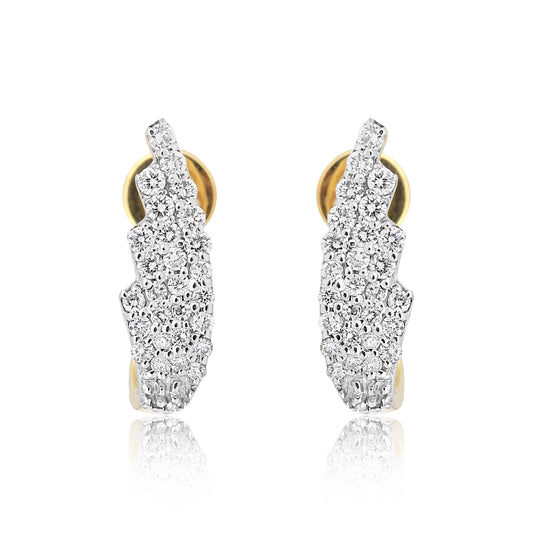 0.43 Ct Brilliant Cut Diamond Stud Earrings IGI Certified G-H VS 18K Gold