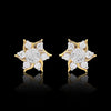 IGI Certified 0.59 Ct Diamond Earrings H-I I1-I2 Round 18K Gold Jewelry