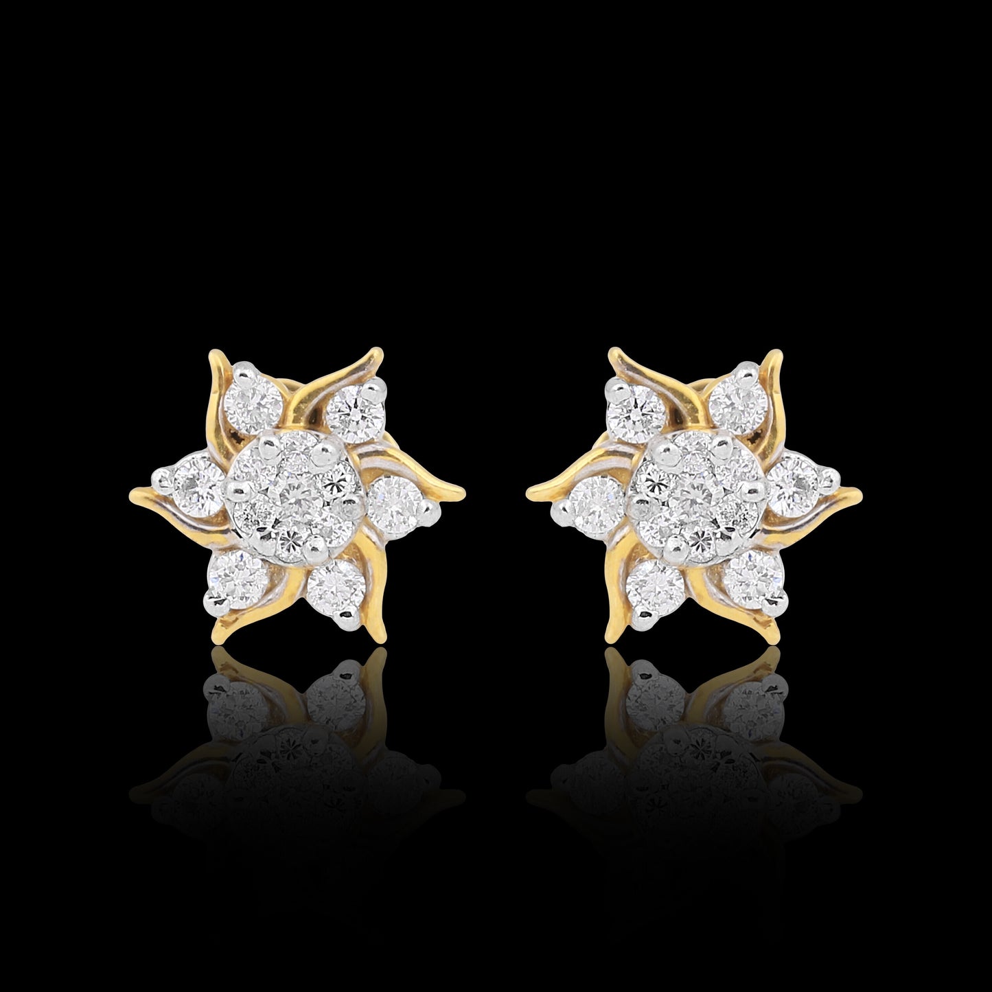 IGI Certified 0.59 Ct Diamond Earrings H-I I1-I2 Round 18K Gold Jewelry