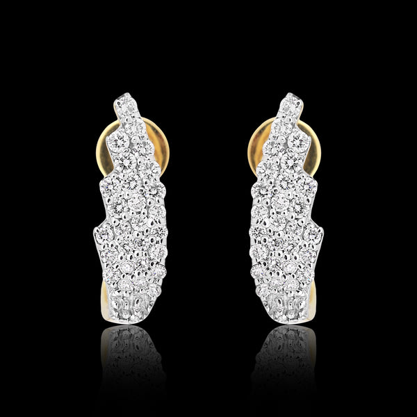 0.43 Ct Brilliant Cut Diamond Stud Earrings IGI Certified G-H VS 18K Gold