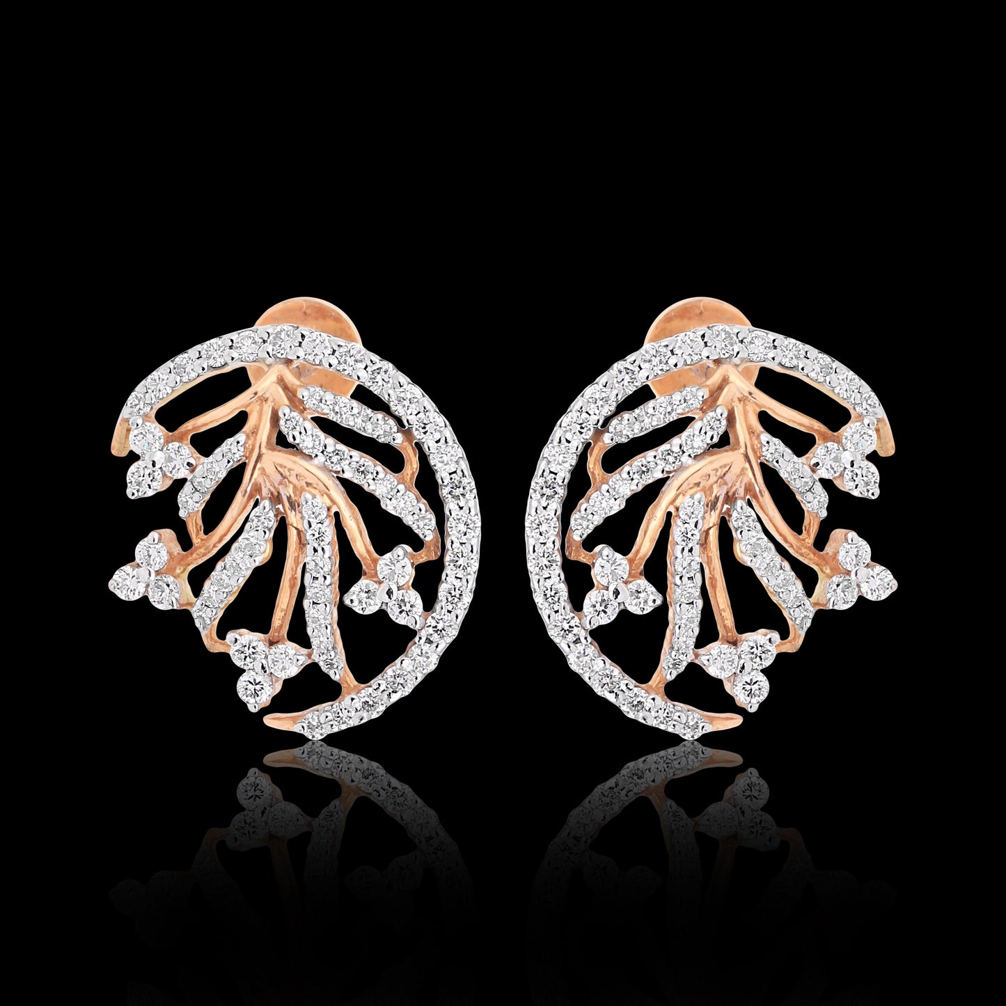 1.45 Ct Natural Diamond Stud Earrings IGI Certified H-I VS Round Brilliant Tops