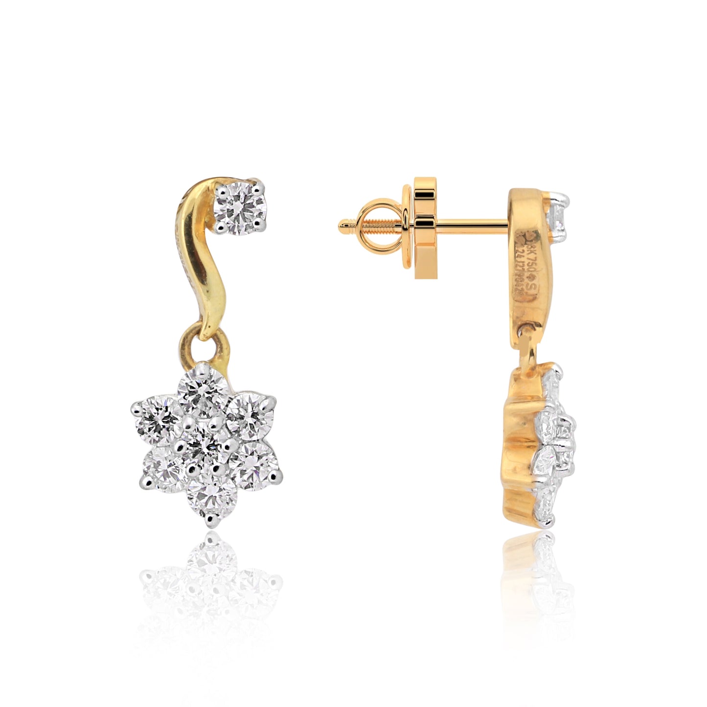 IGI Certified 1.09 Ct Round Diamond Earrings H-I VS Premium Stud Tops