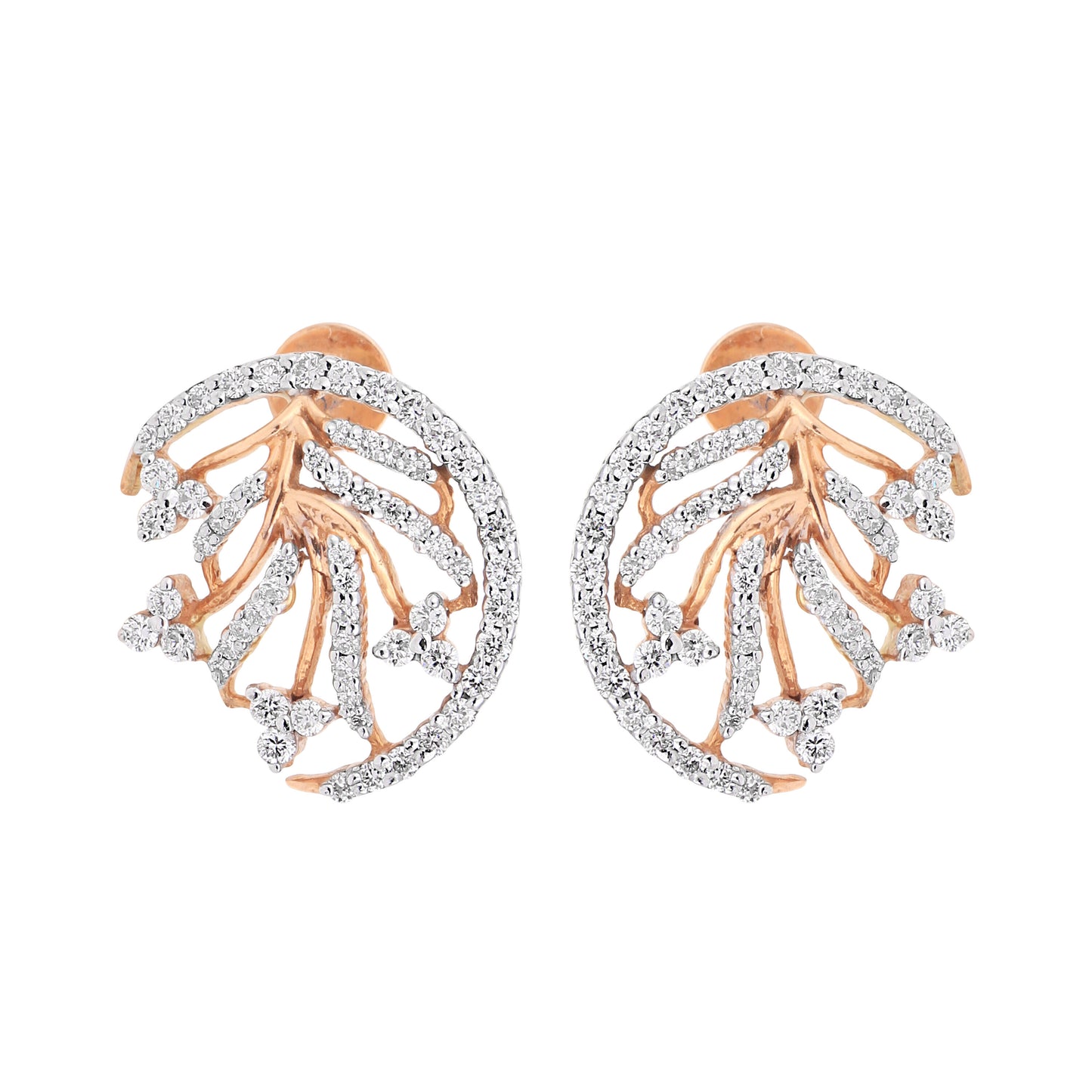 1.45 Ct Natural Diamond Stud Earrings IGI Certified H-I VS Round Brilliant Tops