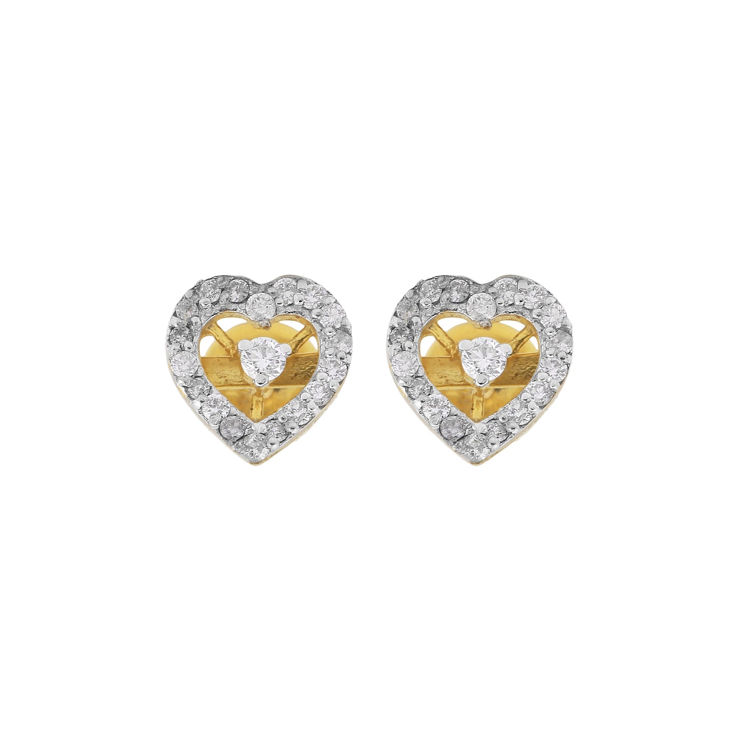 0.44 Ct Round Diamond Earrings IGI Certified G-H-I SI2-I1 18K Gold Jewelry