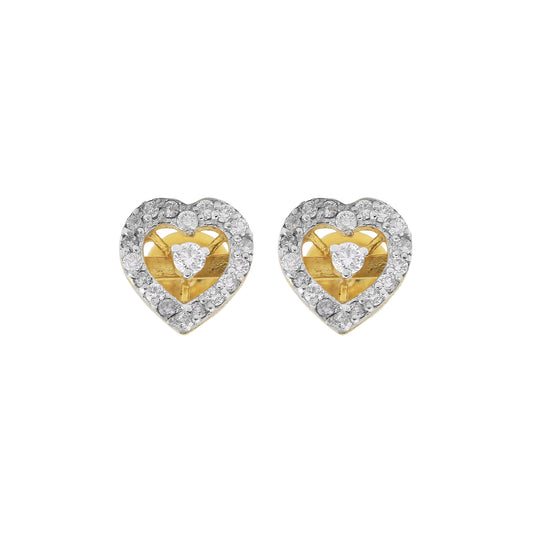 0.44 Ct Round Diamond Earrings IGI Certified G-H-I SI2-I1 18K Gold Jewelry