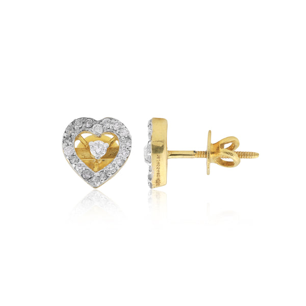 0.44 Ct Round Diamond Earrings IGI Certified G-H-I SI2-I1 18K Gold Jewelry