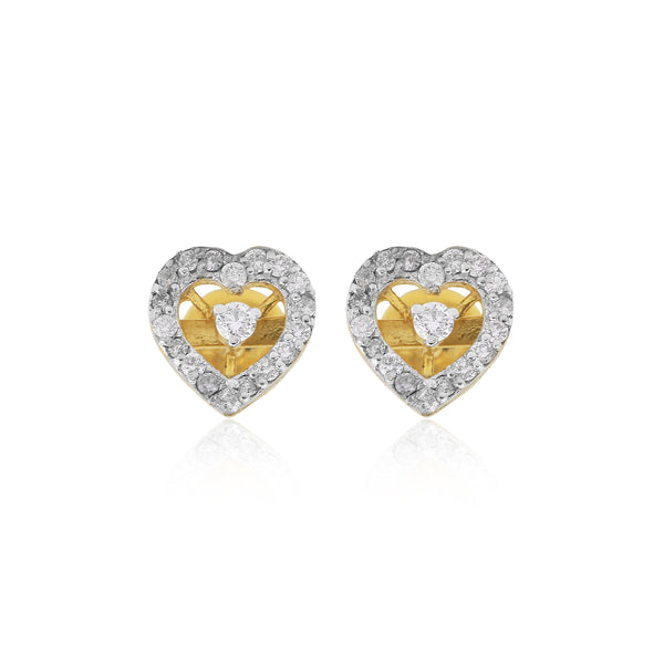 0.44 Ct Round Diamond Earrings IGI Certified G-H-I SI2-I1 18K Gold Jewelry