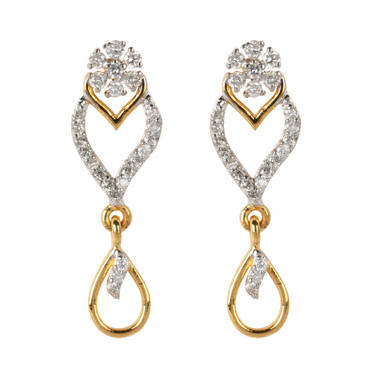 0.46 Ct Brilliant Diamond Stud Earrings 18K Gold IGI Certified H-I SI