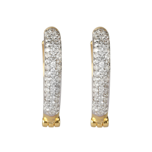 18K Yellow Gold Drop Earrings with Natural Diamond 0.60 Ct. Certified
