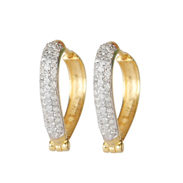 18K Yellow Gold Drop Earrings with Natural Diamond 0.60 Ct. Certified