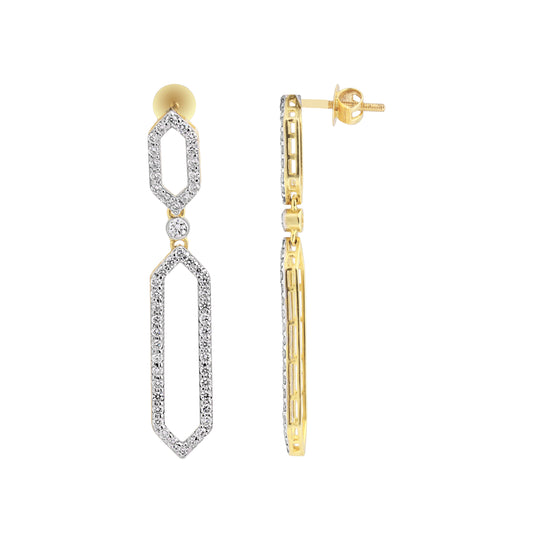 1.03 Ct Round Diamond Stud Earrings IGI Certified G-H-I VS 18K Gold Fine Jewelry