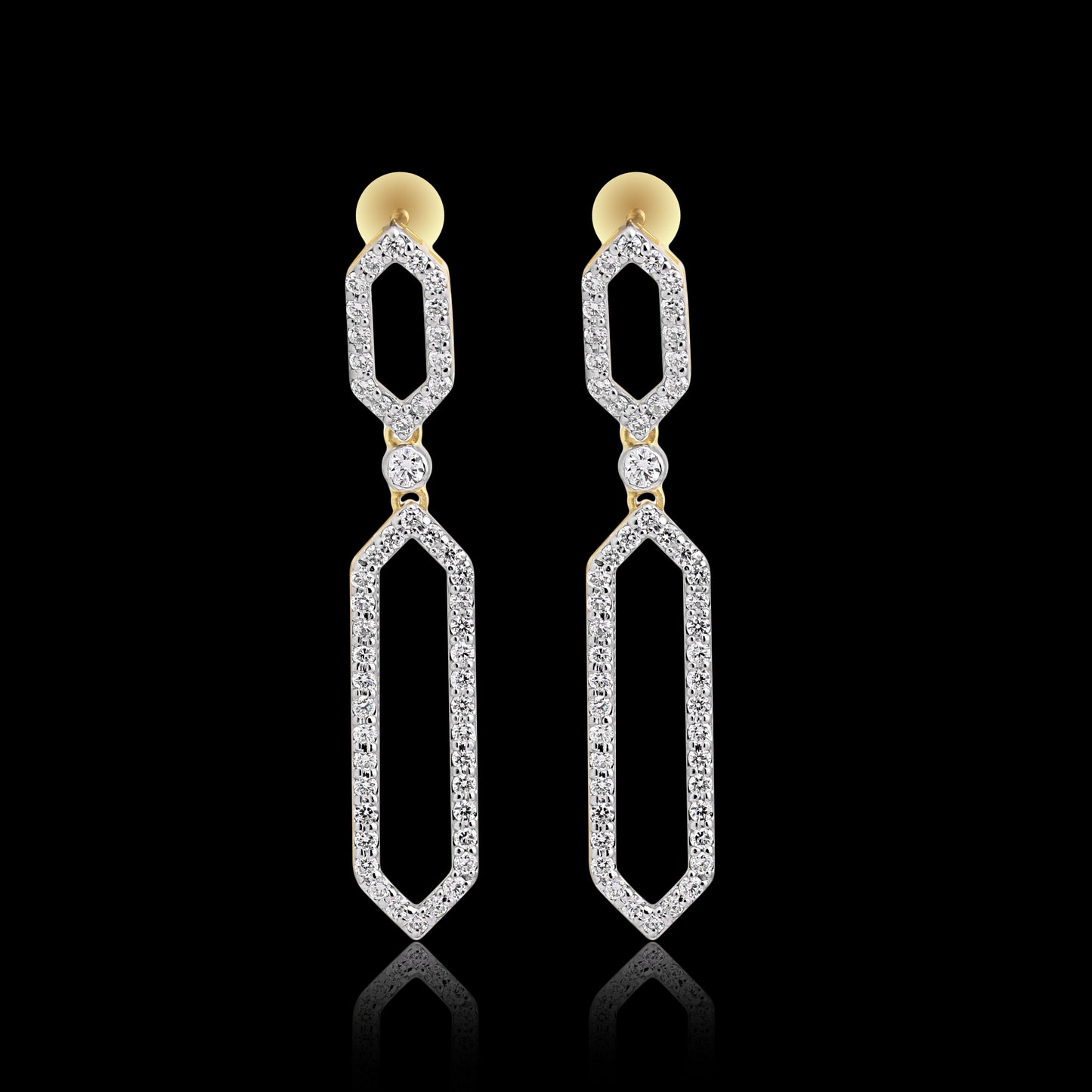 1.03 Ct Round Diamond Stud Earrings IGI Certified G-H-I VS 18K Gold Fine Jewelry