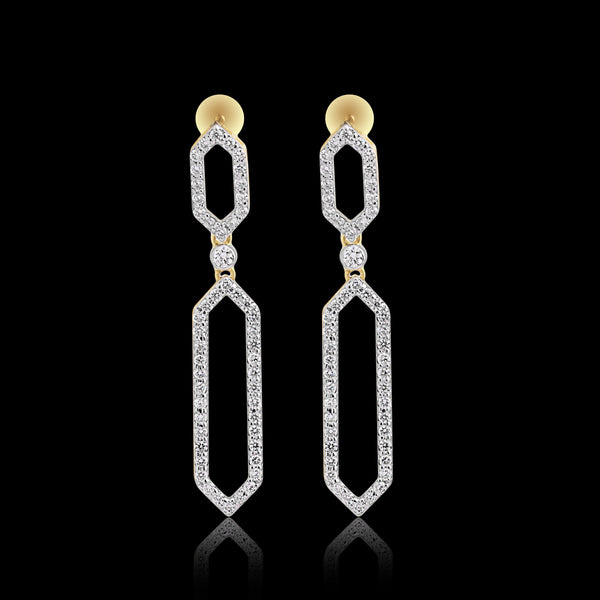 1.03 Ct Round Diamond Stud Earrings IGI Certified G-H-I VS 18K Gold Fine Jewelry