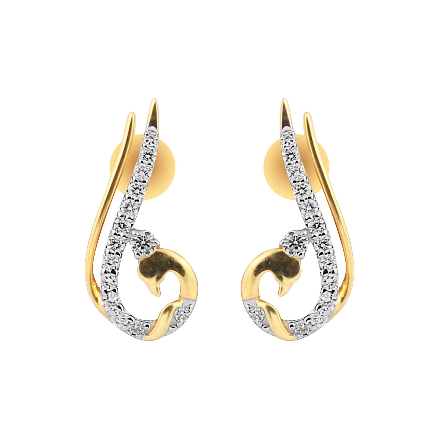 0.47 Ct Natural Diamond Stud Earrings IGI Certified G-H VS Round 18K Gold Tops