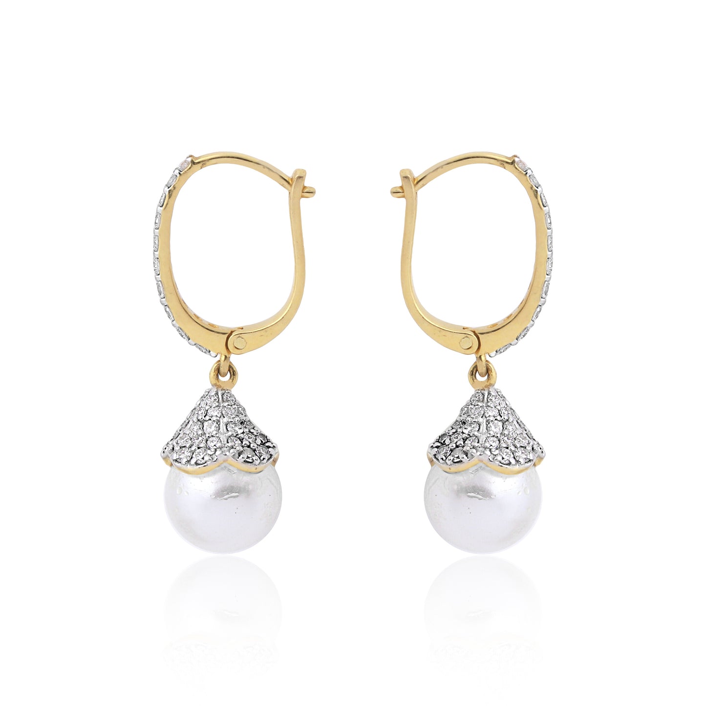 Elegant 0.78 Ct Natural Diamond Earrings IGI Certified H-I VS 18K Gold Tops