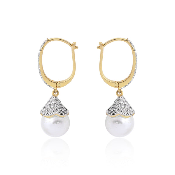 Elegant 0.78 Ct Natural Diamond Earrings IGI Certified H-I VS 18K Gold Tops