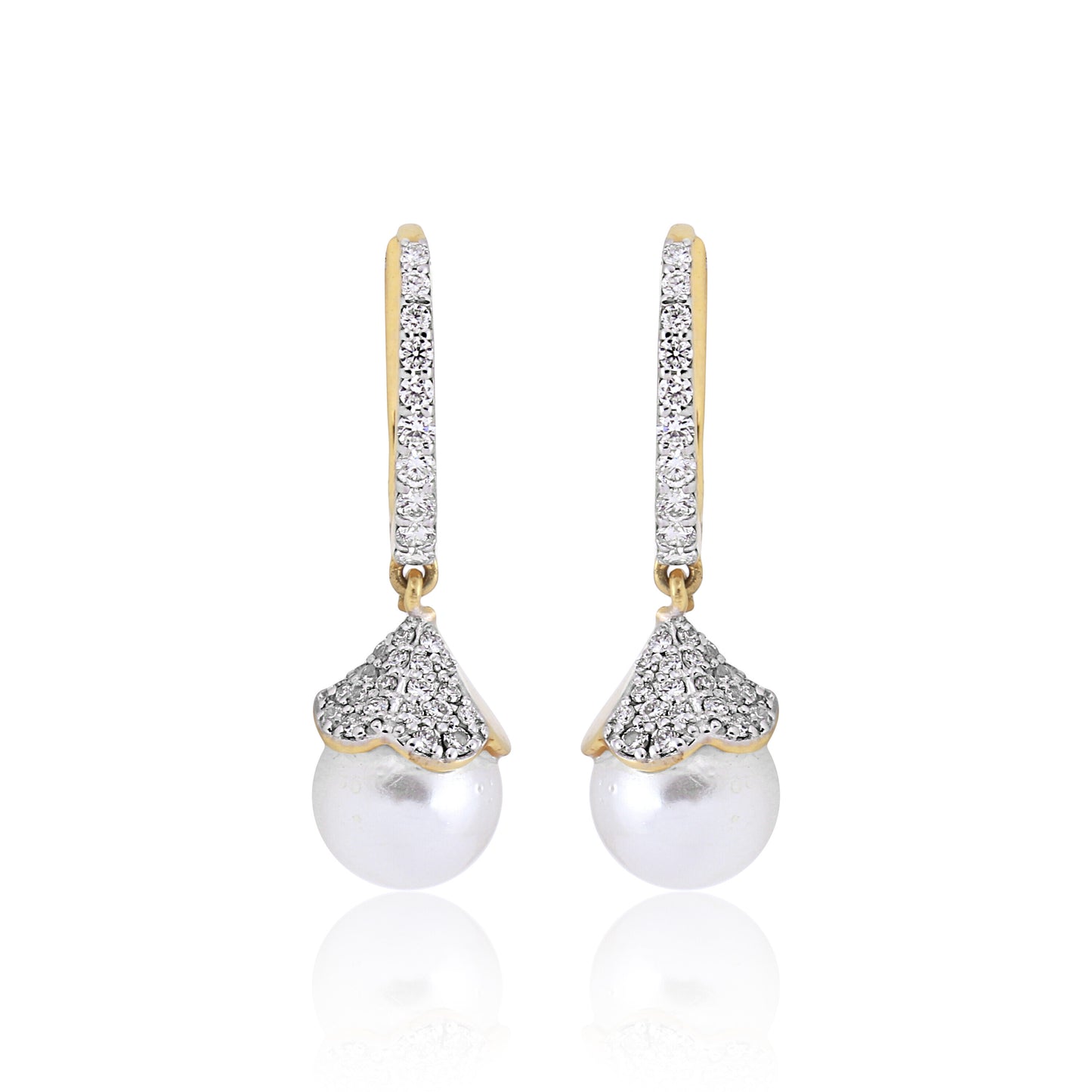 Elegant 0.78 Ct Natural Diamond Earrings IGI Certified H-I VS 18K Gold Tops
