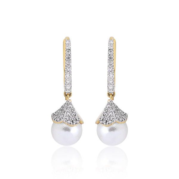 Elegant 0.78 Ct Natural Diamond Earrings IGI Certified H-I VS 18K Gold Tops