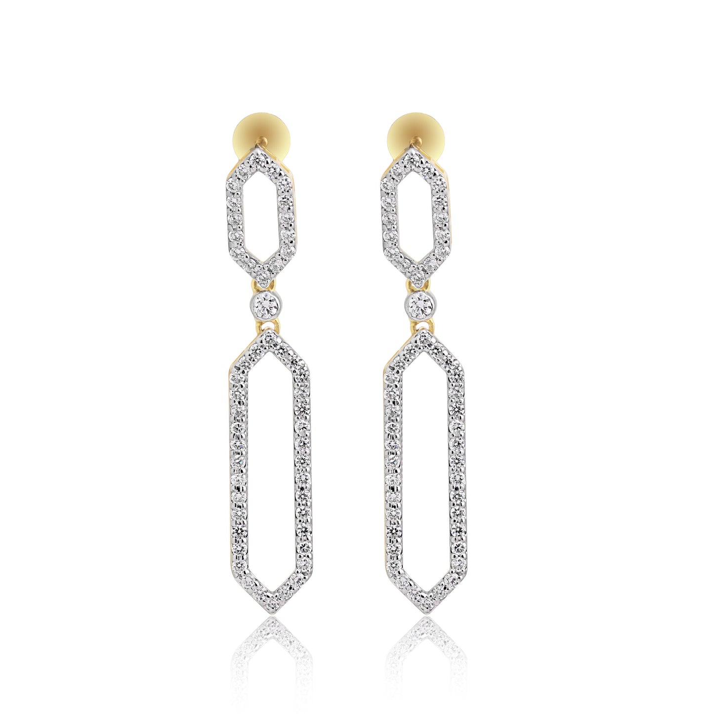 1.03 Ct Round Diamond Stud Earrings IGI Certified G-H-I VS 18K Gold Fine Jewelry