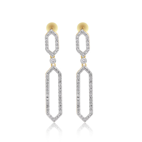 1.03 Ct Round Diamond Stud Earrings IGI Certified G-H-I VS 18K Gold Fine Jewelry