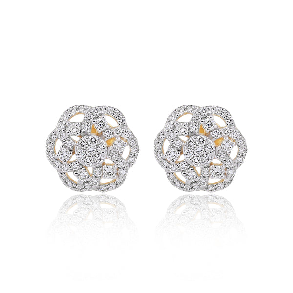 Stunning 1.12 Ct Diamond Stud Earrings IGI Certified G-H VS 18K Gold Gift