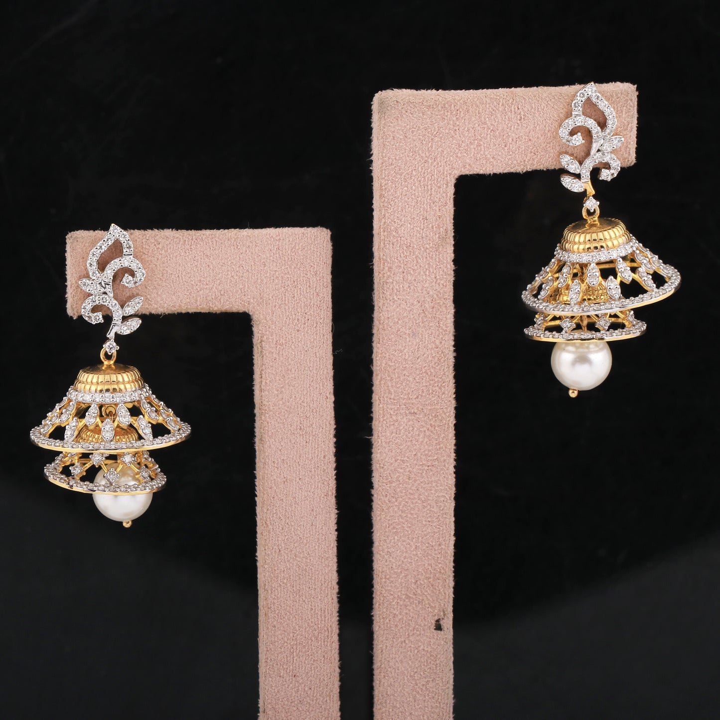 Luxury 2.67 Ct Natural Diamond Stud Earrings IGI Certified H-I VS 18K Gold