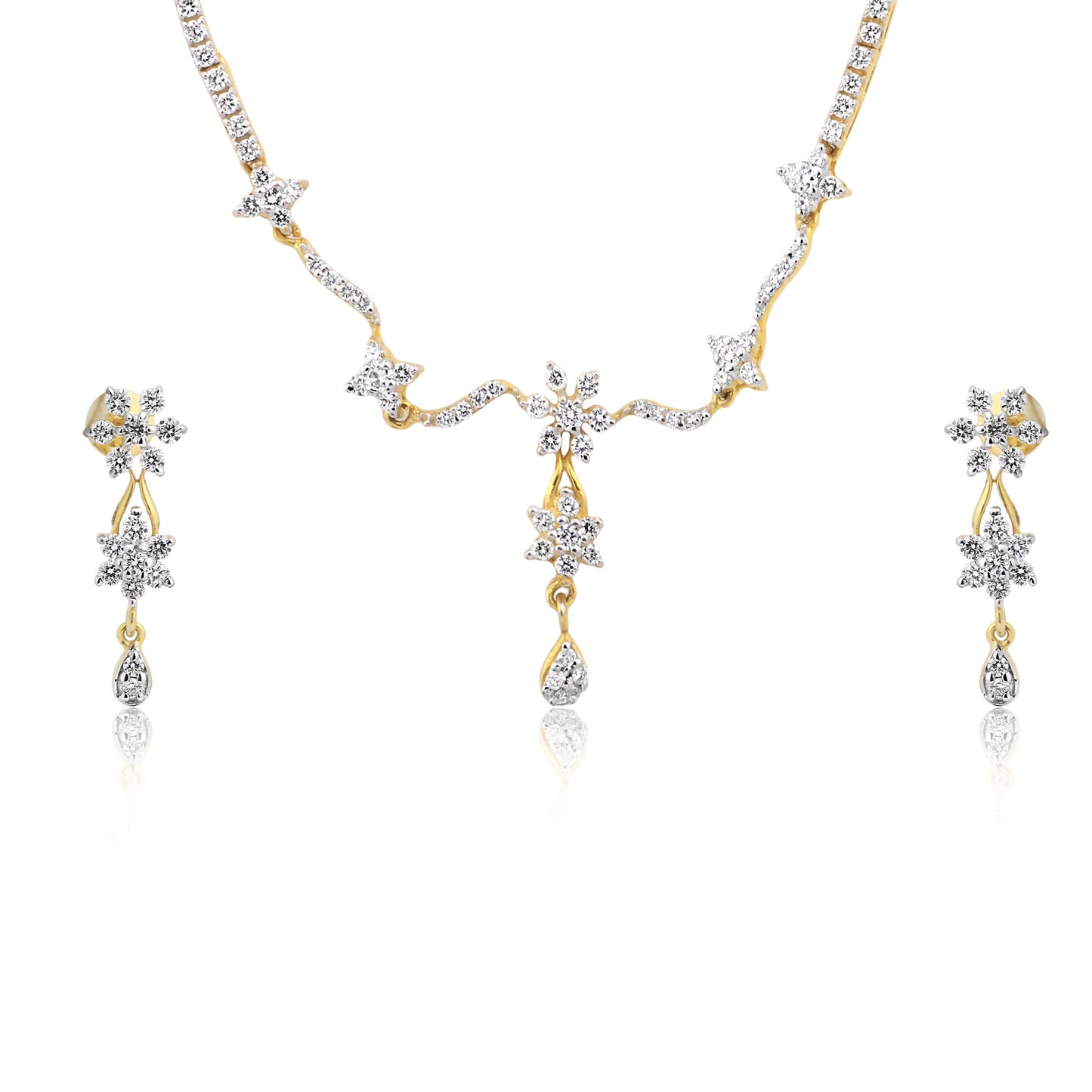 IGI Certified 18K Gold Diamond Jewelry Set 2.03 Ct G-H VS Stylish Luxury Set - view 2