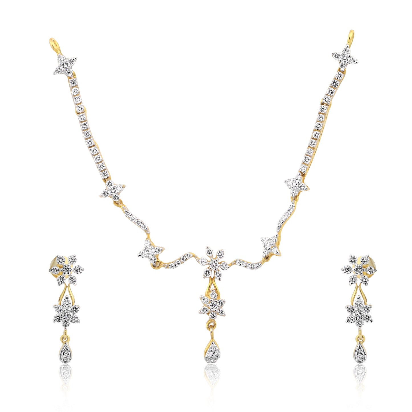 IGI Certified 18K Gold Diamond Jewelry Set 2.03 Ct G-H VS Stylish Luxury Set