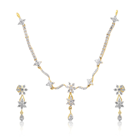 IGI Certified 18K Gold Diamond Jewelry Set 2.03 Ct G-H VS Stylish Luxury Set