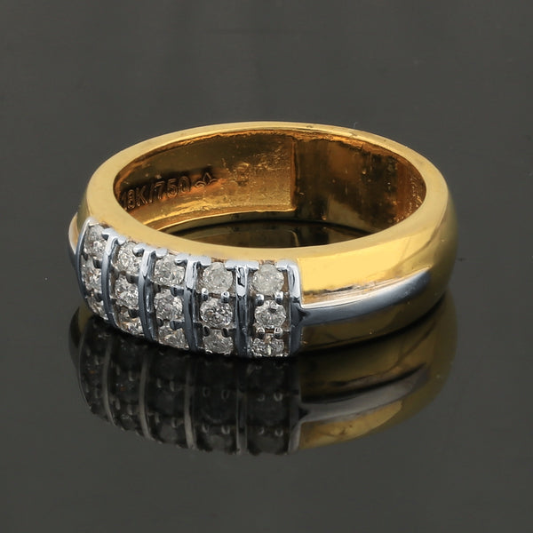 0.35 Ct Diamond Men's Ring 18K Gold IGI Certified H-I I1 Natural Diamond Ring