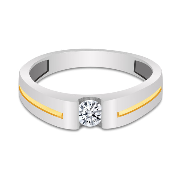 IGI Certified Diamond Gents Ring 0.30 Ct 18K Gold L-M SI Elegant Men's Jewelry