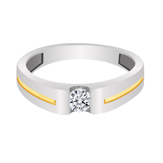 IGI Certified Diamond Gents Ring 0.30 Ct 18K Gold L-M SI Elegant Men's Jewelry