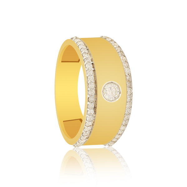 Luxury Men's Diamond Ring 0.67 Ct 18K Gold IGI Certified H-I SI Fine Jewelry