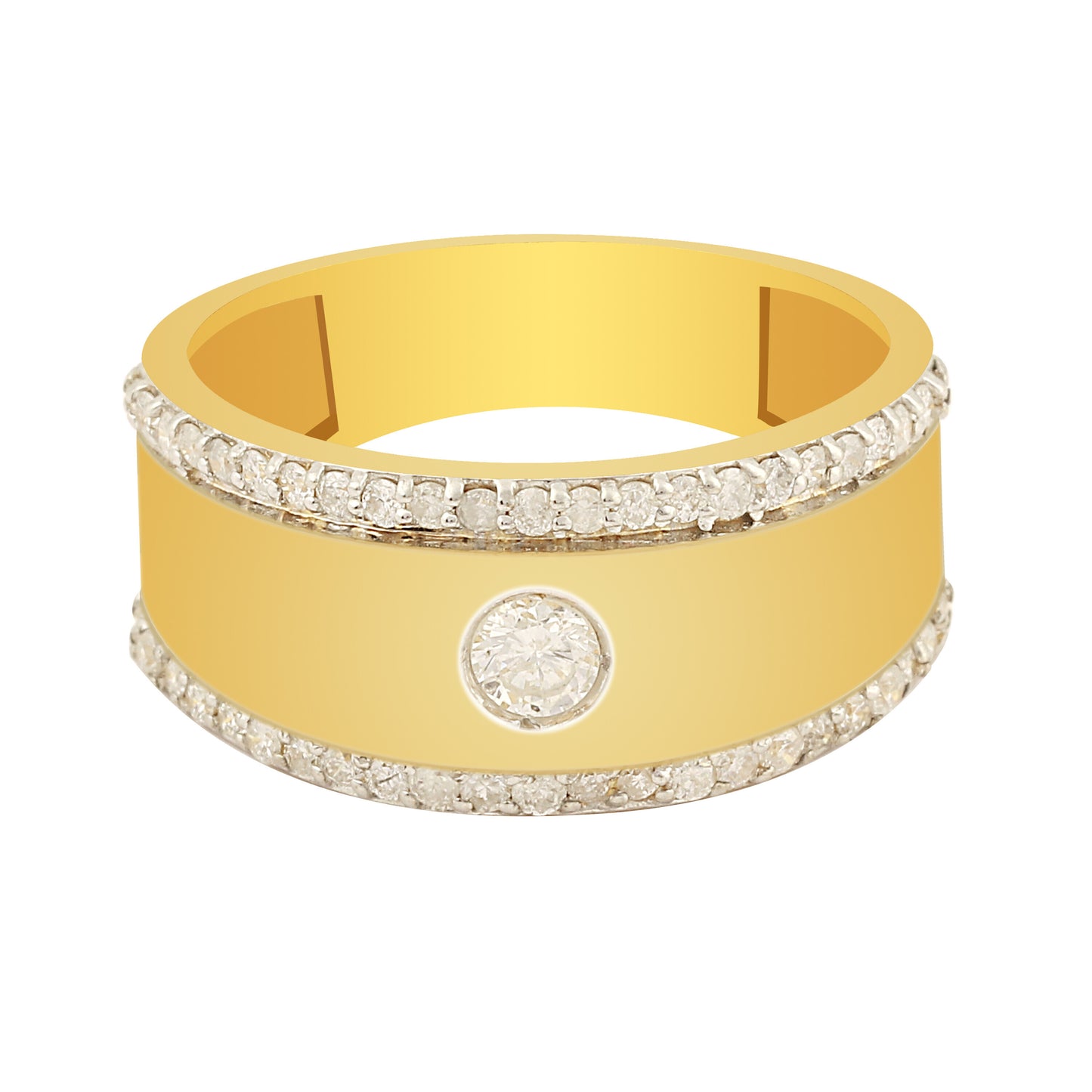 Luxury Men's Diamond Ring 0.67 Ct 18K Gold IGI Certified H-I SI Fine Jewelry