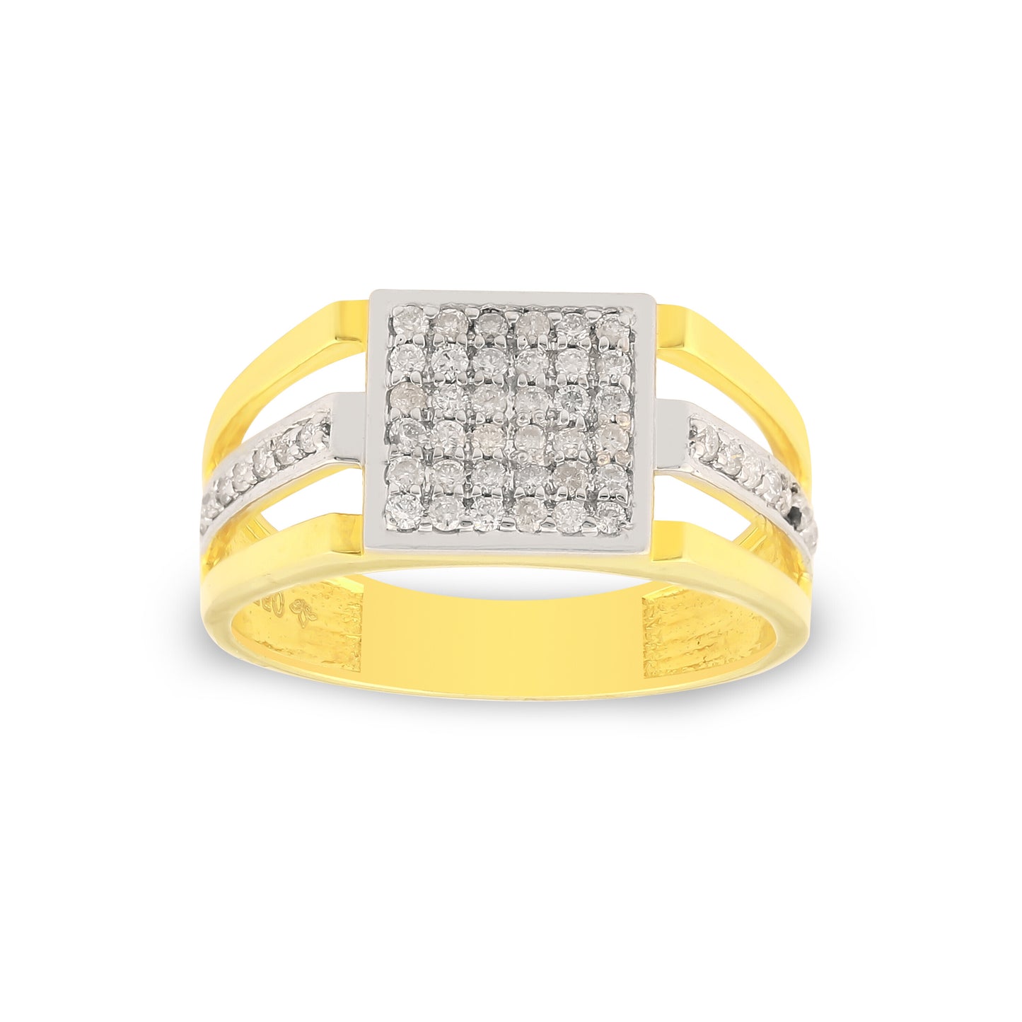 Premium Men's Diamond Ring 0.49 Ct 18K Gold IGI Certified H-I SI Statement Ring