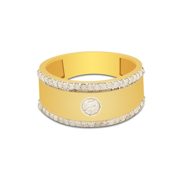 Luxury Men's Diamond Ring 0.67 Ct 18K Gold IGI Certified H-I SI Fine Jewelry
