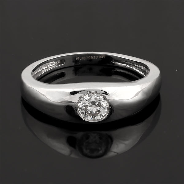 0.50 Ct Natural Diamond Gents Ring 18K Gold IGI Certified J-K Color I1 Clarity