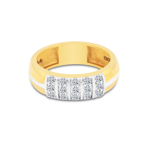 0.35 Ct Diamond Men's Ring 18K Gold IGI Certified H-I I1 Natural Diamond Ring