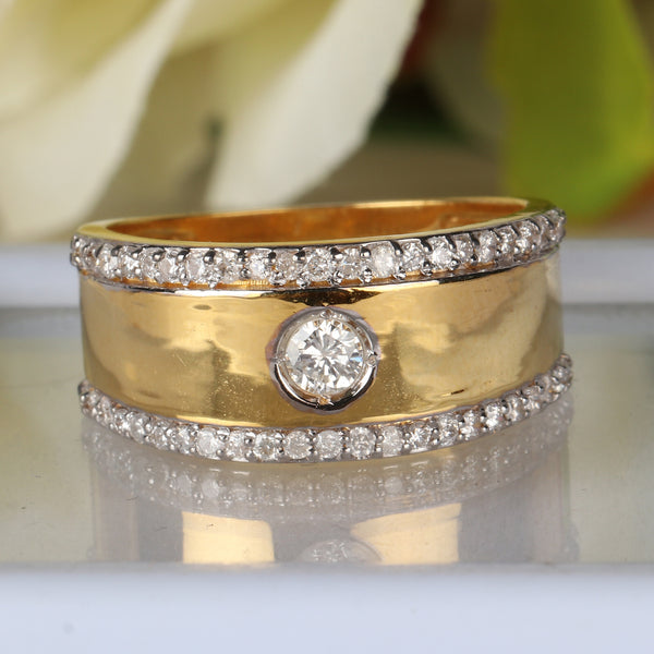Luxury Men's Diamond Ring 0.67 Ct 18K Gold IGI Certified H-I SI Fine Jewelry