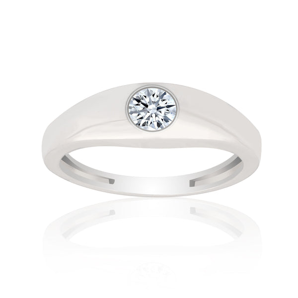 0.50 Ct Natural Diamond Gents Ring 18K Gold IGI Certified J-K Color I1 Clarity